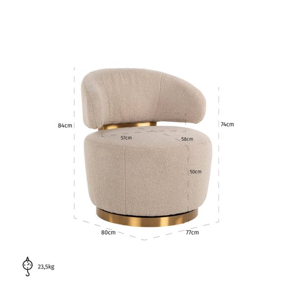 Swivel chair Maxime sand furry (Himalaya 902 sand furry)