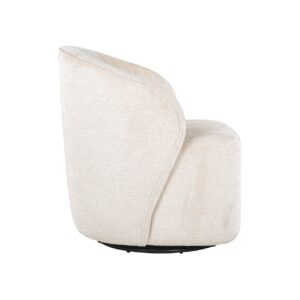 Swivel easy chair Sofia white chenille (Bergen 900 white chenille)