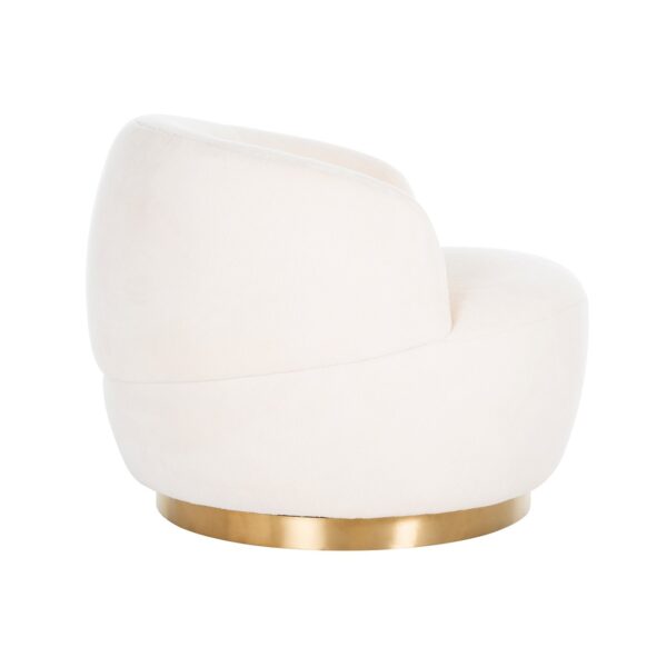 Swivel easy chair Teddy white furry (Himalaya 900 white furry)