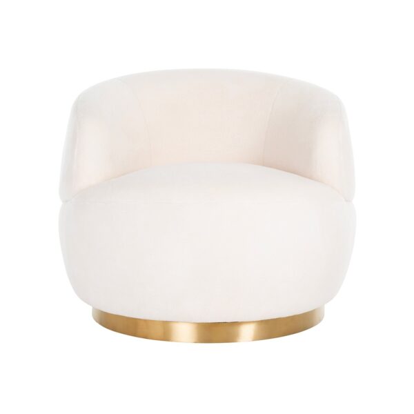 Swivel easy chair Teddy white furry (Himalaya 900 white furry)