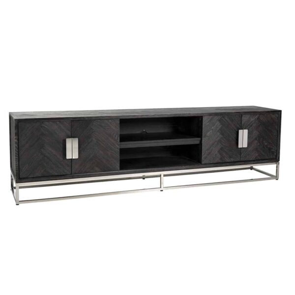 TV-Unit Blackbone silver 4-doors 220 (Black rustic)