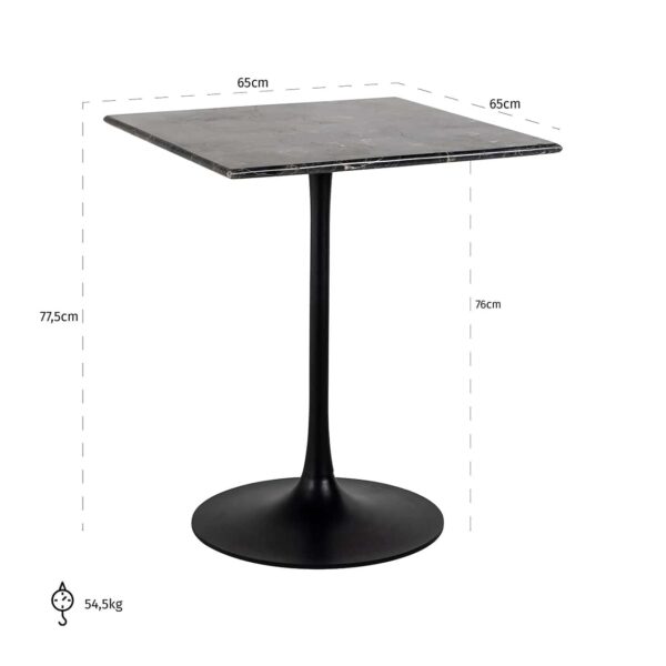 Bistro table Carlten black square (Black)