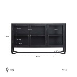 Cabinet Monfort 3-doors (Black)