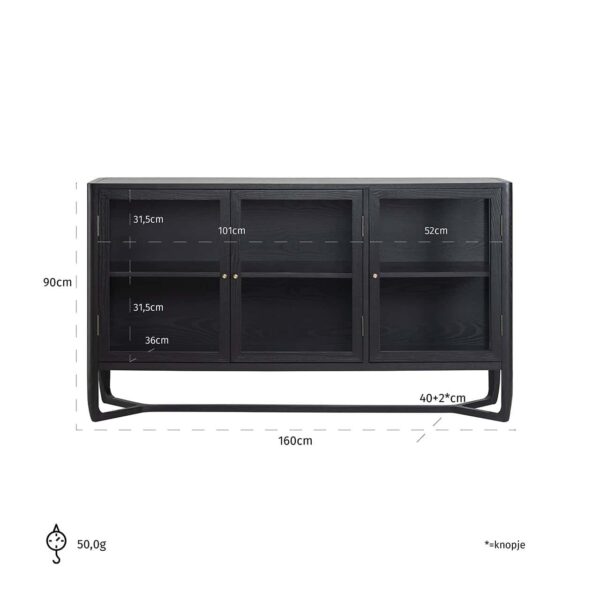 Cabinet Monfort 3-doors (Black)