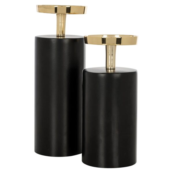 Candle holder Caya big (Black/gold)