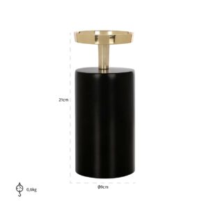 Candle holder Caya small (Black/gold)