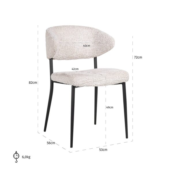 Chair Bea lovely cream (set of 2) (Be Lovely 11 Cream)