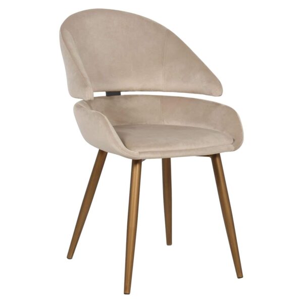 Chair Denny khaki velvet (set of 2) (Quartz Khaki 903)