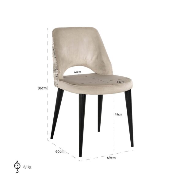 Chair Tabitha trendy nature / quartz khaki fire retardant (Be Trendy 01 Nature)