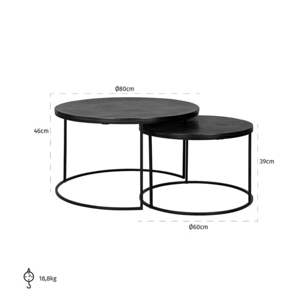 Coffee table Bolder set of 2  (Black)