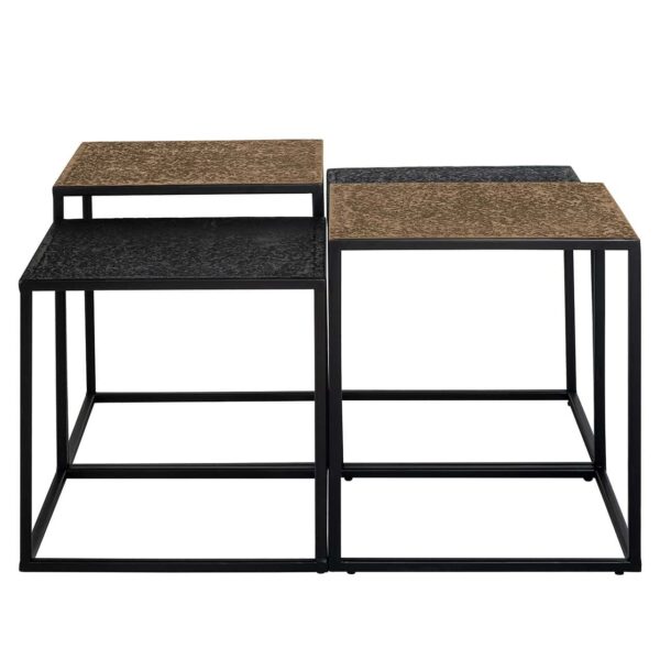 Mesa de centro Ely set de 4 negro/oro