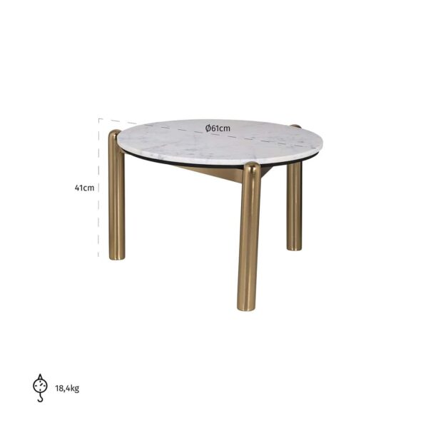 Coffee table Jael 61Ø (White)