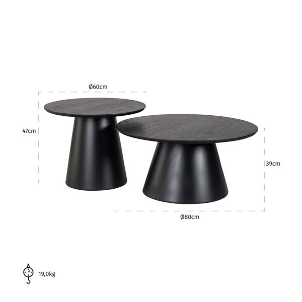 Coffee table Jazz set of 2 (Black)