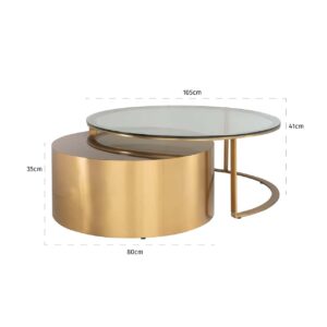 Coffee table Orlan set of 2 (Gold)