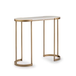 Consola 90x36x79 Mármol Blanco/Metal Dorado