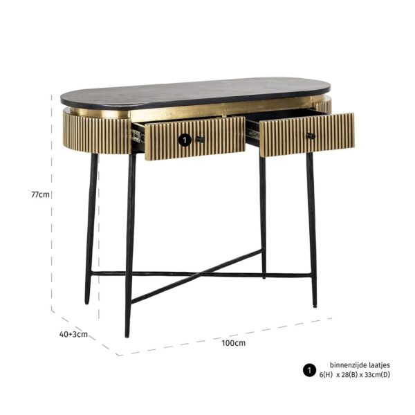 Console Ironville 2-drawers (Gold)