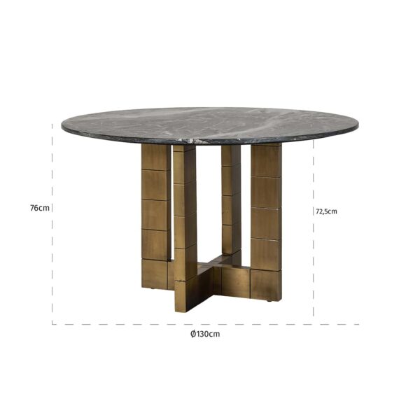 Dining table Collada 130Ø (Black/gold)