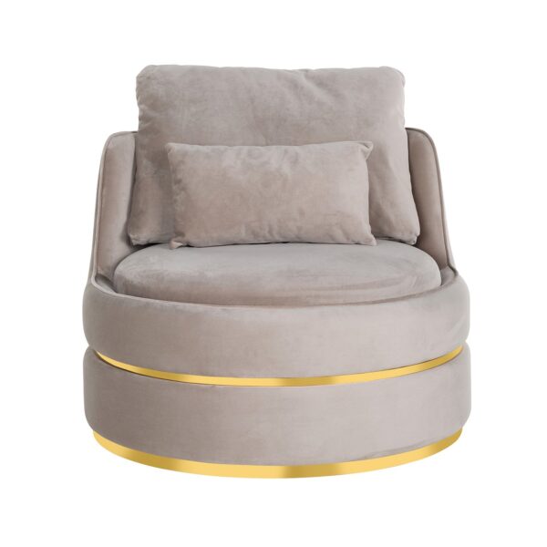 Easy Chair Kylie khaki velvet / gold (Quartz Khaki 903)