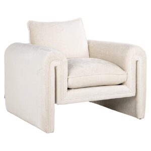 Easy chair Sandro white chenille (Bergen 900 white chenille)