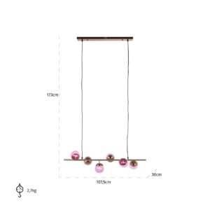 Hanging Lamp Bente pink (Brushed Gold)