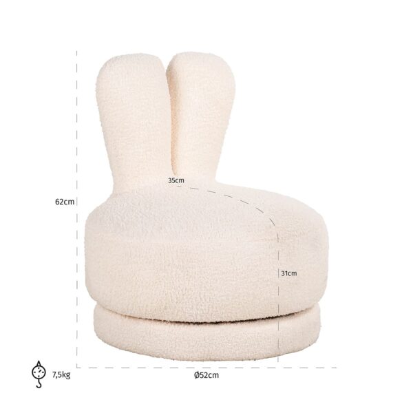 Kids swivel chair Bunny (Teddy 14 White)
