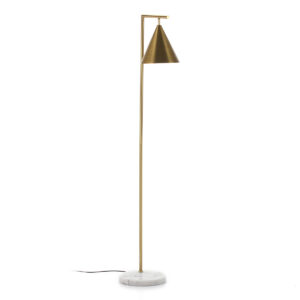 Lámpara de Pié 32x28x163 Mármol Blanco/Metal Dorado