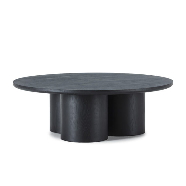 Mesa de Centro 120x120x40 Madera de Roble -- Negro