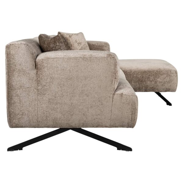 Sofa Donovan 3-seats + lounge right (Bergen 104 taupe chenille)
