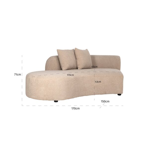 Sofa Grayson ottoman left sand furry|fully upholstered right (Himalaya 902 sand furry)