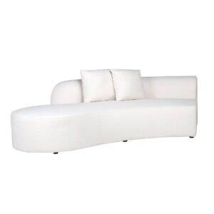 Sofa Grayson ottoman left white furry|full upholstered right (Himalaya 900 white furry)