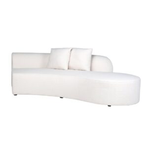 Sofa Grayson ottoman right white furry|full upholstered left (Himalaya 900 white furry)