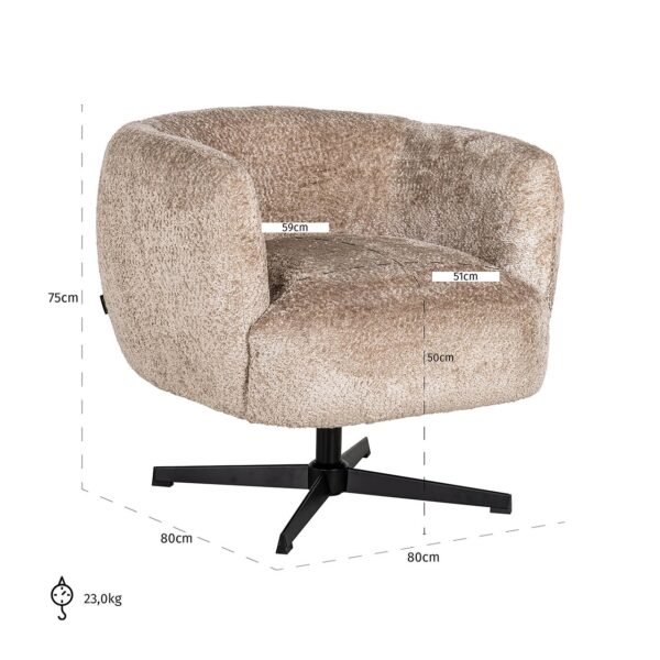 Swivel easy chair Estelle (Sheep 01 nature)
