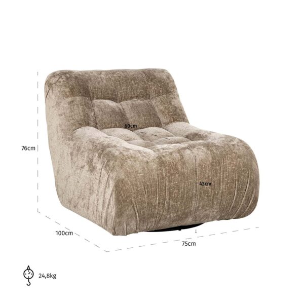 Swivel easy chair Rosy taupe chenille (Bergen 104 taupe chenille)