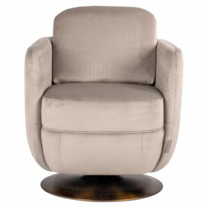 Swivel easy chair Turner khaki velvet fire retardant (FR-Quartz 903 Khaki)