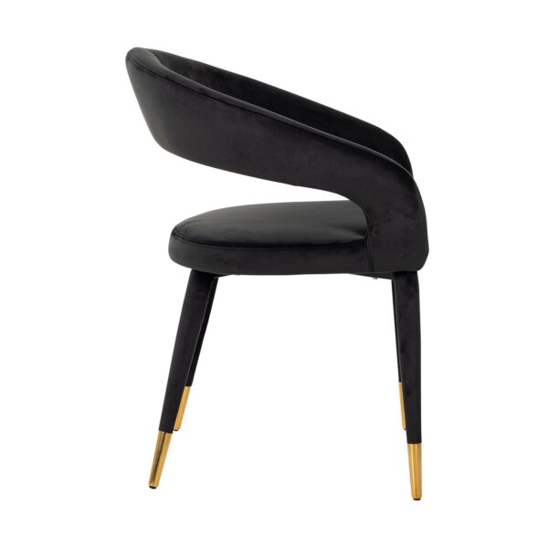 Arm chair Gia antraciet velvet fire retardant (FR-Quartz 801 Antraciet)