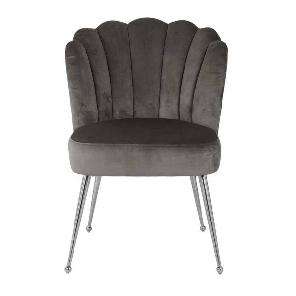 Chair Pippa Stone velvet / silver (Quartz Stone 101)