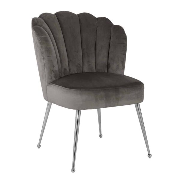 Chair Pippa Stone velvet / silver (Quartz Stone 101)