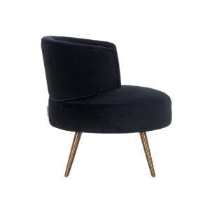 Easy chair Hazel black velvet fire retardant (FR-Quartz 800 Black)