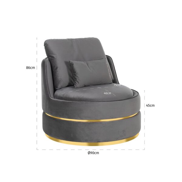 Easy Chair Kylie Stone velvet / gold (Quartz Stone 101)