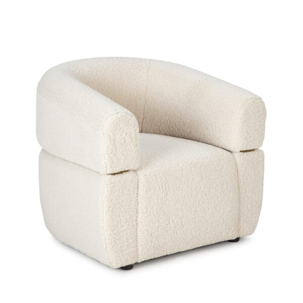 Sillón 89x84x78 Acero Dorado/Tela Blanco