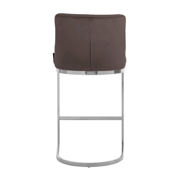 Bar stool Bolton Stone velvet / silver Fire Retardant (Quartz Stone 101)