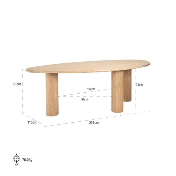 Dining table Oakley 235 (Natural oak)