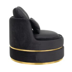 Easy Chair Kylie antraciet velvet /  gold (Quartz Antraciet 801)