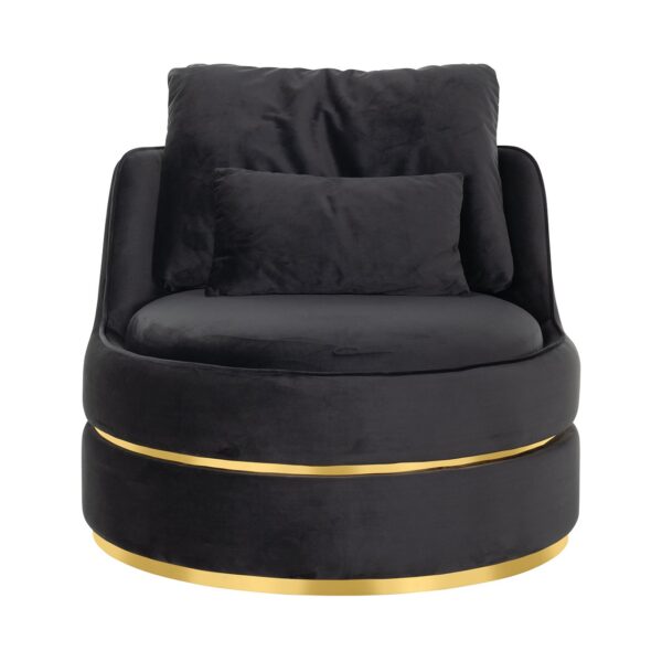 Easy Chair Kylie antraciet velvet /  gold (Quartz Antraciet 801)