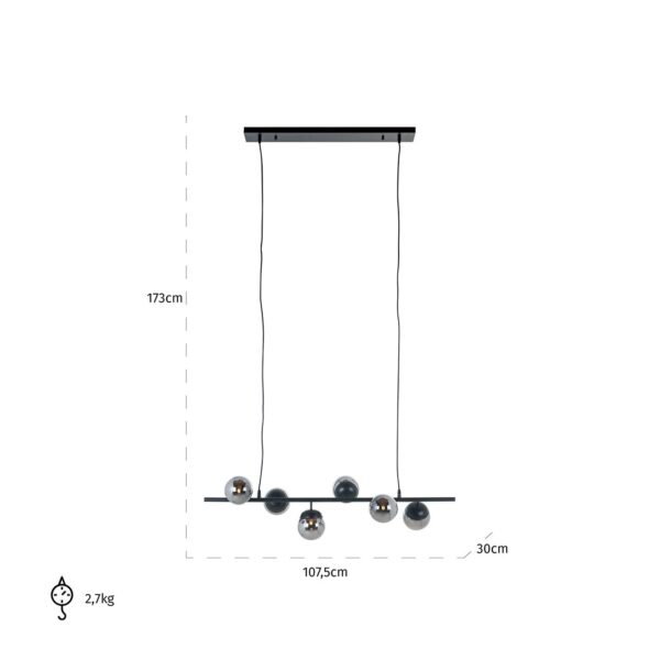 Hanging Lamp Bente smoked (Black)