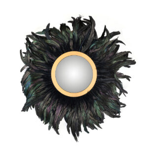 Mirror Madlen with feathers (Black)