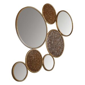 Mirror Isaiha with 4 round mirrors big (Gold)