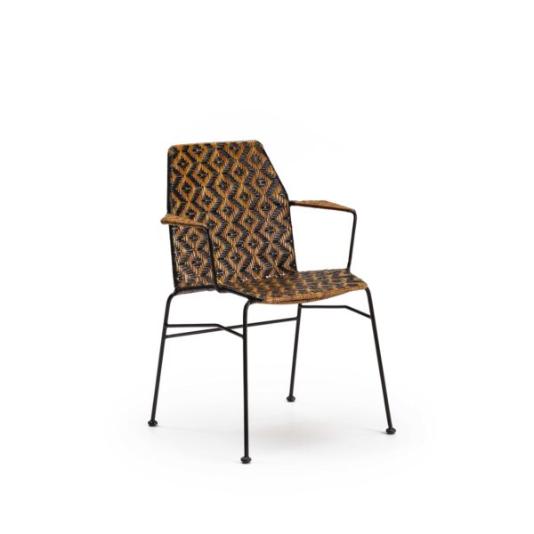 Silla 56x62x84 Mimbre/Metal Natural/Negro