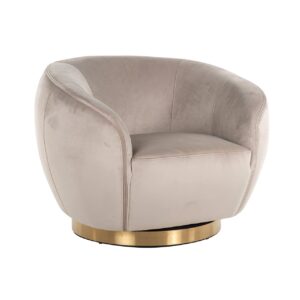 Swivel easy chair Layla khaki velvet (Quartz Khaki 903)