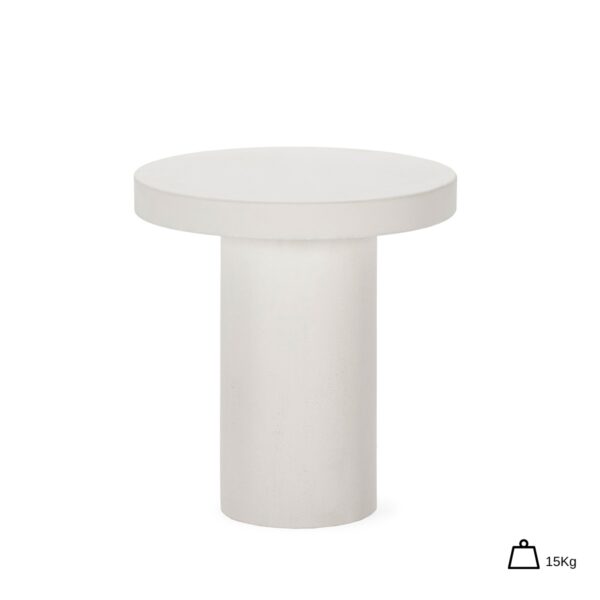 Mesa Auxiliar 42x42x44 Cemento -- Blanco